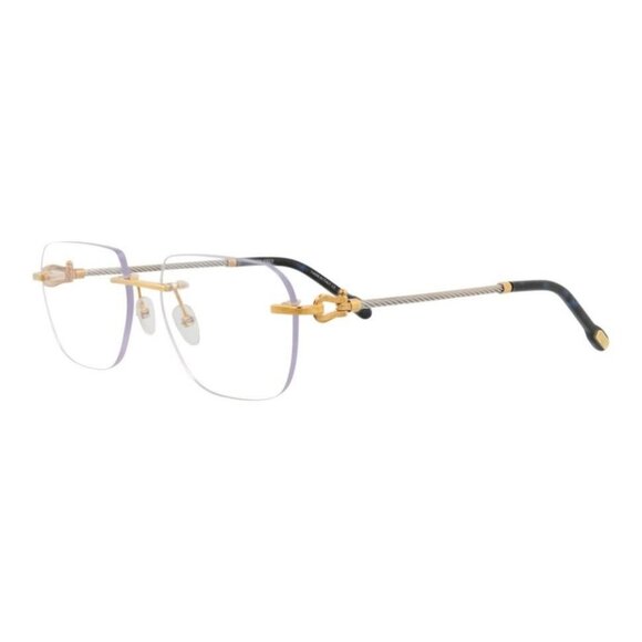 Fred Womens Square/Rectangle Gold Gold Transparent Fashion Designer Eyewear - Picture 1 of 4